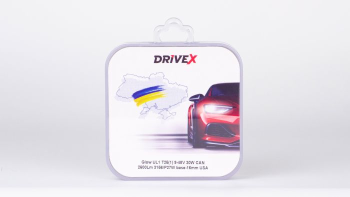 Світлодіоди в габаритні вогні. Підсвітку номера та салона DriveX Glow UL1 T25(1) 9-48V 30W CAN 2600Lm 3156/P27W base-16mm USA к-т.