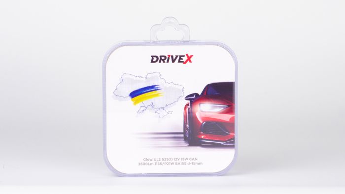Світлодіоди в габаритні вогні. Підсвітку номера та салона DriveX Glow UL2 S25(1) 12V 15W CAN 2600Lm 1156/P21W BA15S d-15mm к-т.