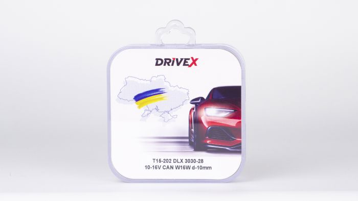 Світлодіоди в габаритні вогні. Підсвітку номера та салона DriveX T15-202 DLX 3030-28 10-16V CAN W16W d-10mm к-т.