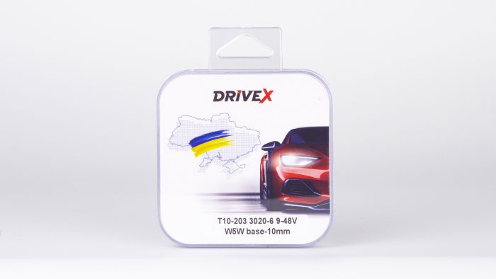 Світлодіоди в габаритні вогні. Підсвітку номера та салона DriveX T10-203 3020-6 9-48V W5W base-10mm к-т.