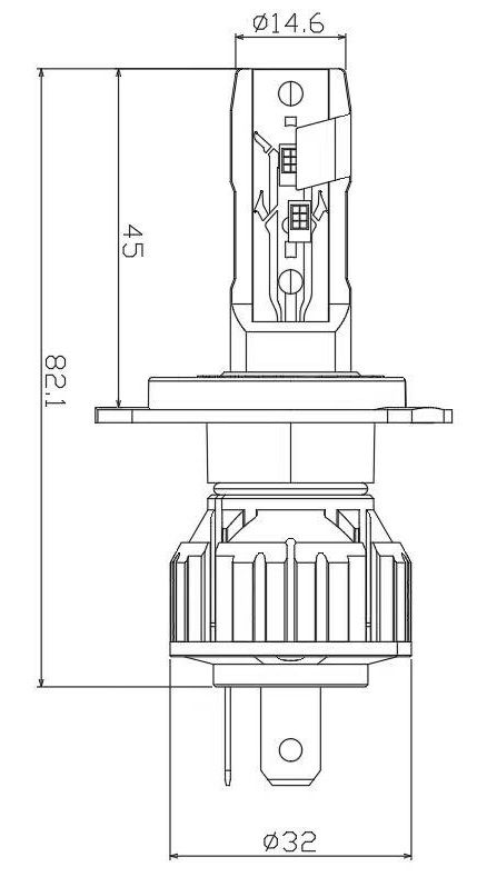 LED лампи автомобільні DriveX PA-02P H4 5000K 12W 12V